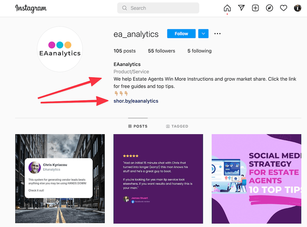 Optimise Instagram Profile
