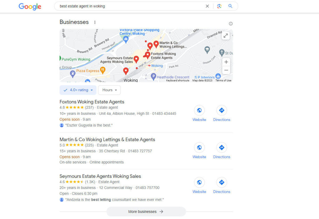 Google Map Listings For Estate Agents