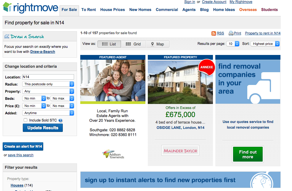 Canvassing from rightmove - Step 1